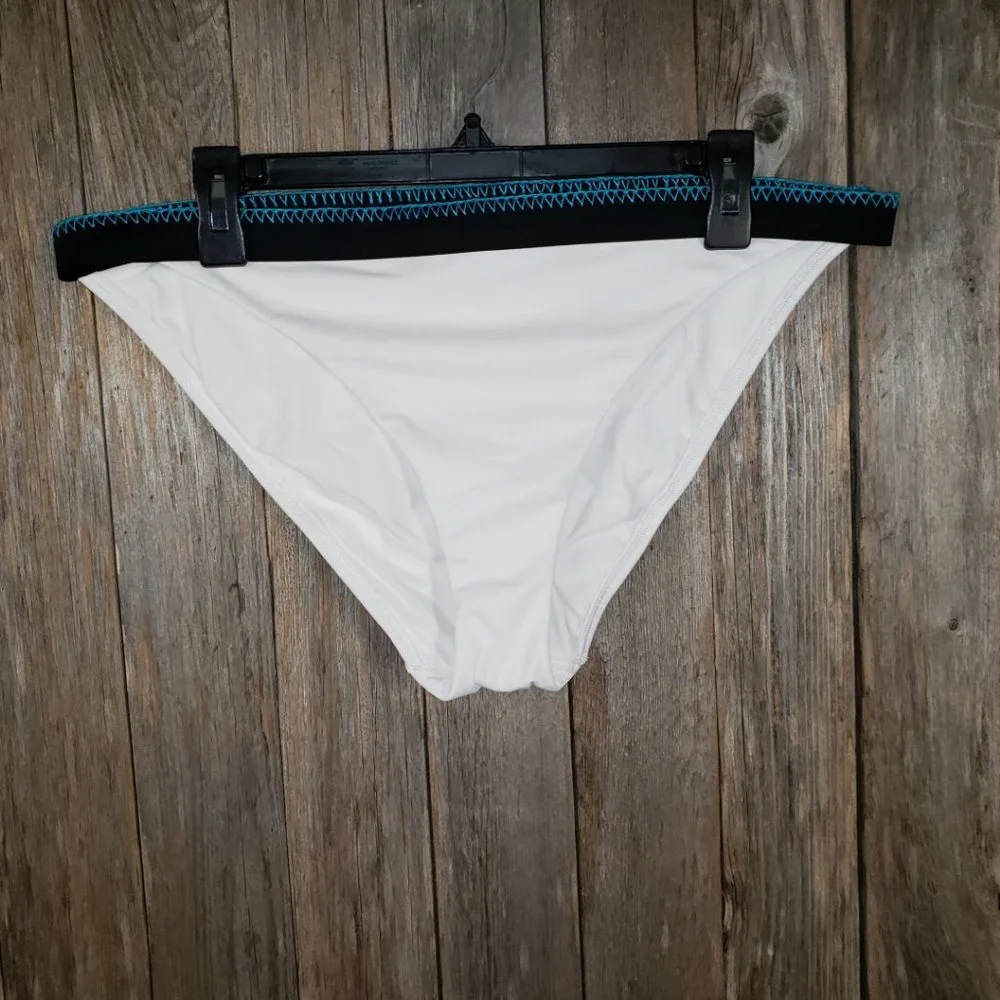 NEW‎ Loft White Colorblock Bikini Bottom